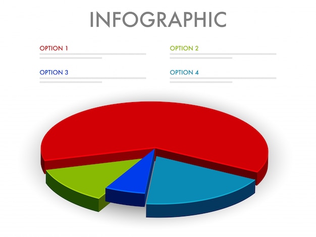 3D kleurrijke taartkaart infographic voor Business.