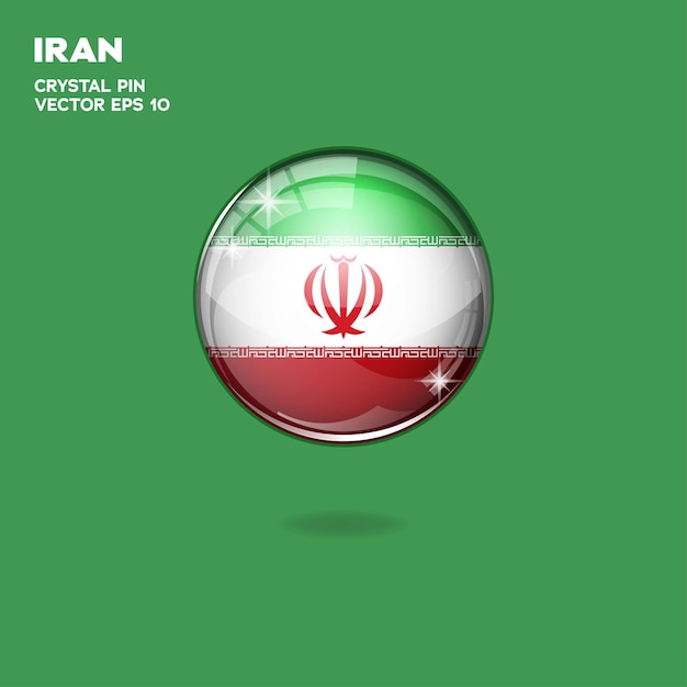 3D-knoppen met vlag van Iran