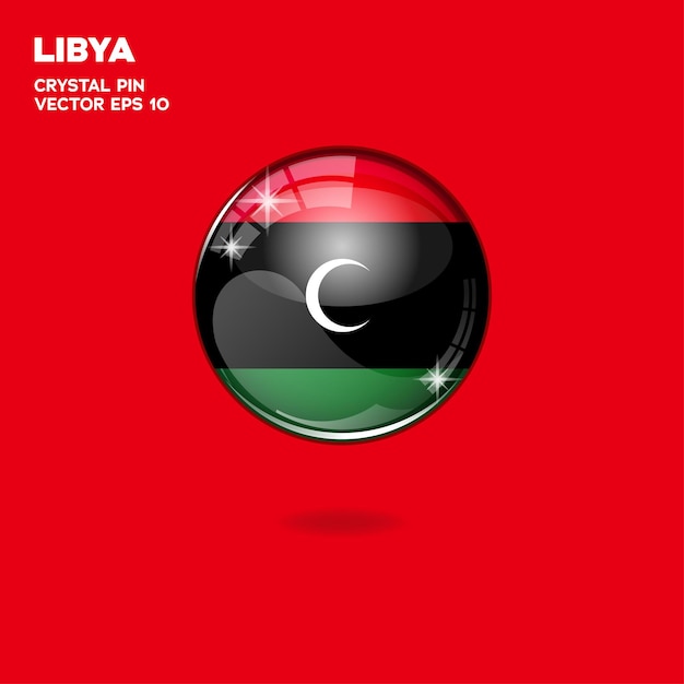 3D-knoppen met vlag van Libië