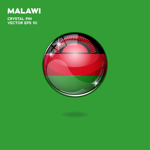 3D-knoppen met vlag van Malawi