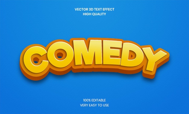 3D-komedie bewerkbaar teksteffect Premium Vector