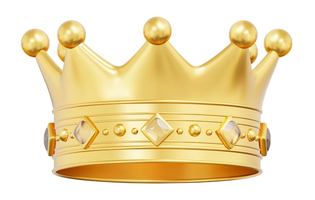 3d koninklijke gouden kroon met diamanten Getekstureerde koninklijk gouden kruin Gradiënt mesh Stock vector