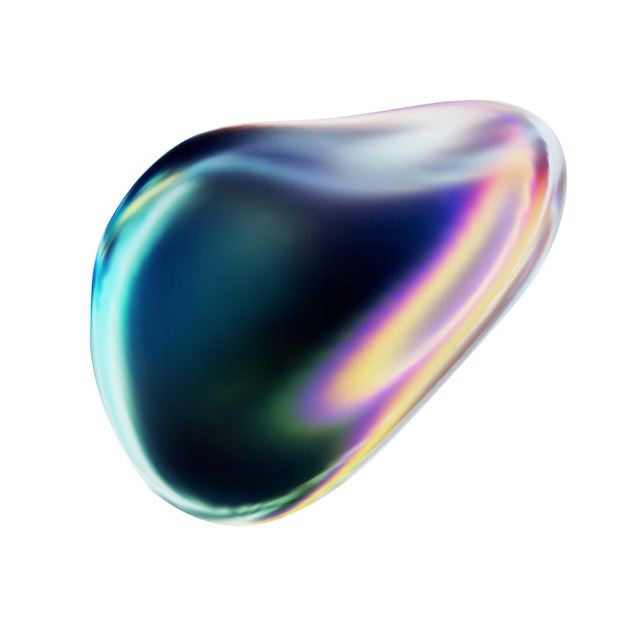 3d-kristalglaselement glanzende iriserende geometrische vorm 3d-vectorillustratie