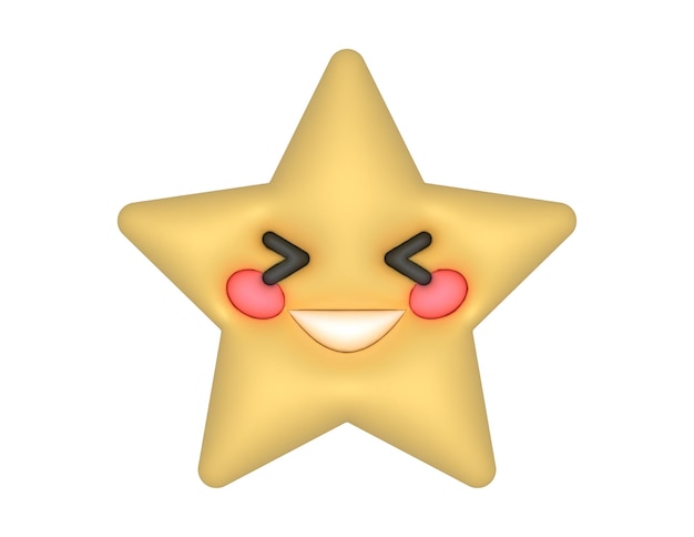 Vector 3d lachende glimlachende cartoonster emoji