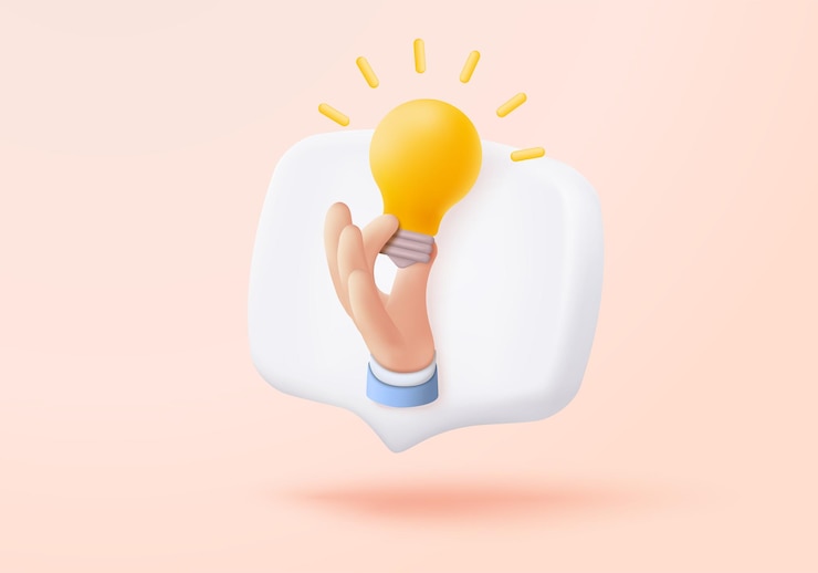 3D-lamp innovatie icoon op bubble Leiderschap uitmuntendheid voor succes idee maken met groeiend bedrijf overdenking oplossing strategie denken concept 3D-bulb icoon vector render illustratie