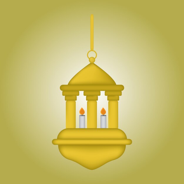 Vector 3d lantern for islamic celebration design