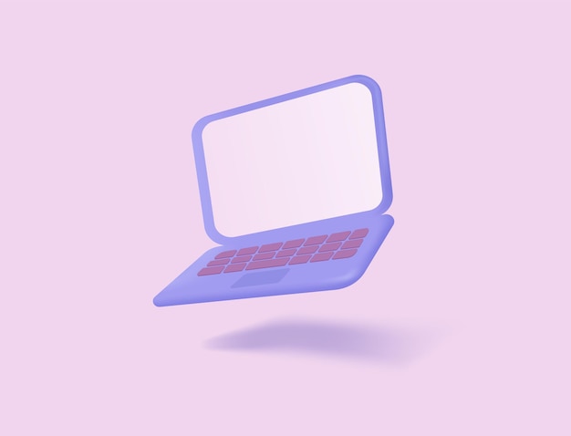 3D-laptop. Vector illustratie. 3D-stijl laptop