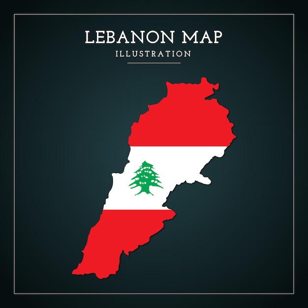 3D Lebanon Map Vector Illustration