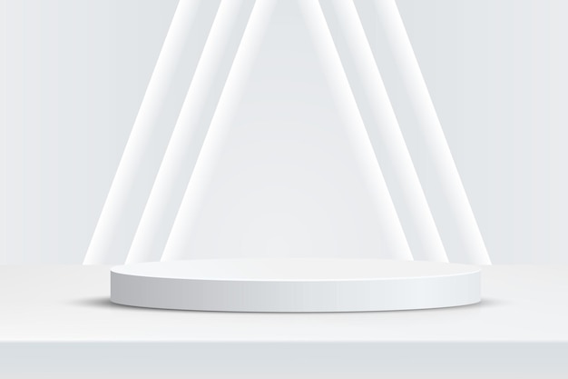 3D Leeg Studio muur kamer met cilinder voetstuk podium en verlichting minimale achtergrond Display voetstukken