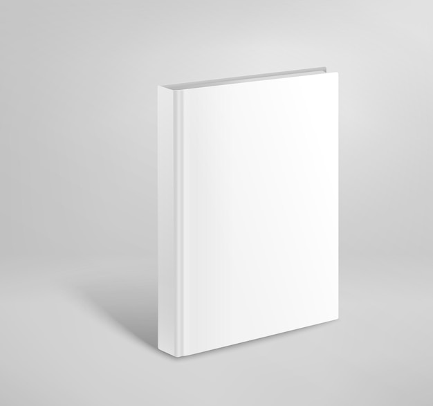 3D-lege hardcover boek vector mockup. Papieren boeksjabloon