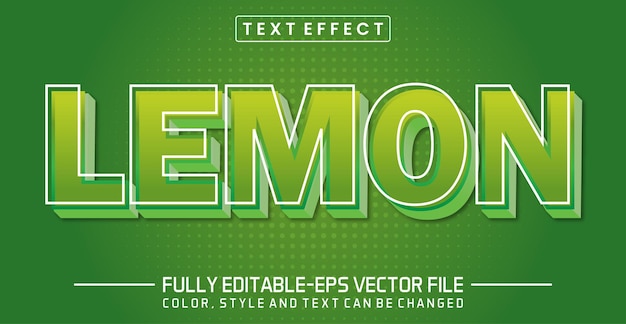 3d Lemon futuristic editable text effect