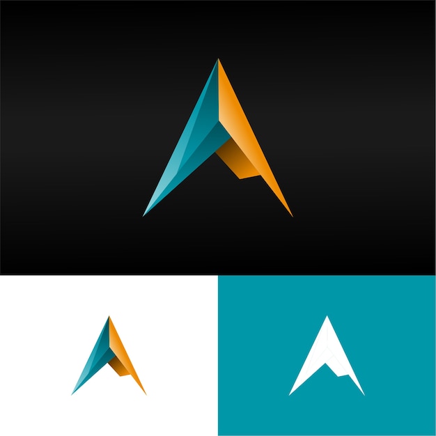 3d letter a logo