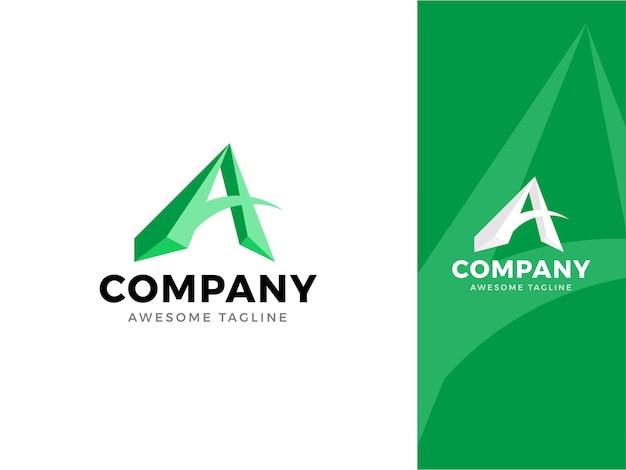 3d letter a professional logo design template for company