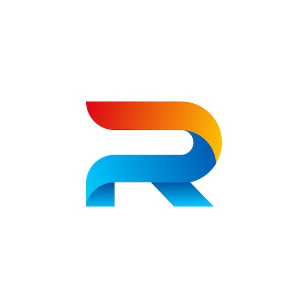 3d letter r logo ontwerpsjabloon