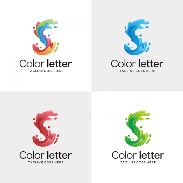 Vettore logo di contorno 3d lettera s