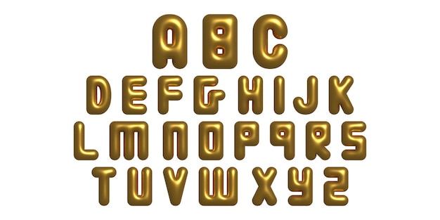 3d letters the english alphabet y2k style