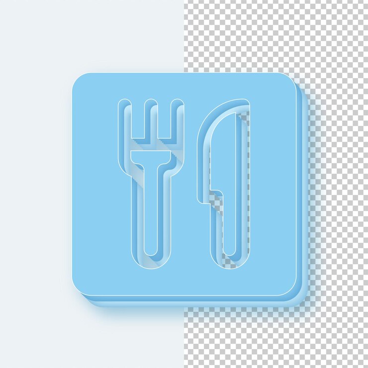 Vector 3d light blue ice tone food icon with editable background