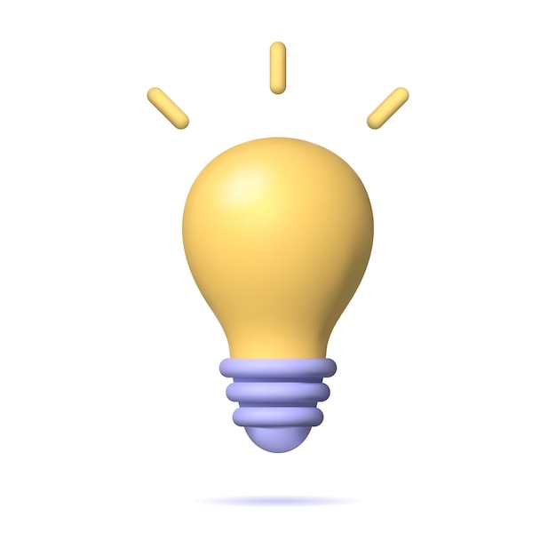 3d light bulb icon isolated on white background idea solution business strategy concept