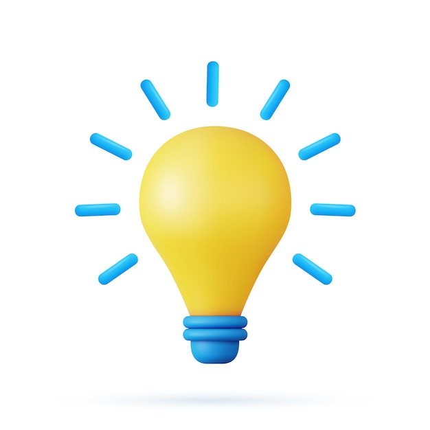 3d light bulb icon