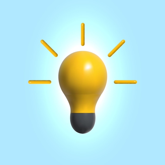 3D Light Bulb Illustration