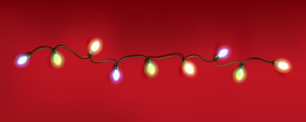 3d 조명 요소 새해 꽃받침 전구 장식 Merry Xmas 축제 휴가를위한 겨울 선물 녹색과 빨간색 렌더 전기 조명 3d 고립 요소 터 배너 배경