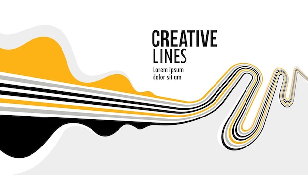 3D lijnen in beweging vector abstracte achtergrond creatieve en dimensionale gebogen strepen dynamische compositie beweging en technologie