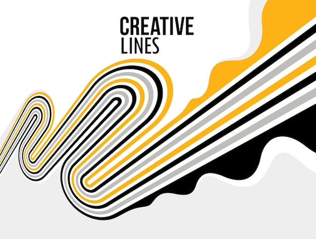 3D lijnen in beweging vector abstracte achtergrond creatieve en dimensionale gebogen strepen dynamische compositie beweging en technologie