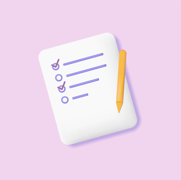 3D-lijst 3D-document 3D-rapportblad