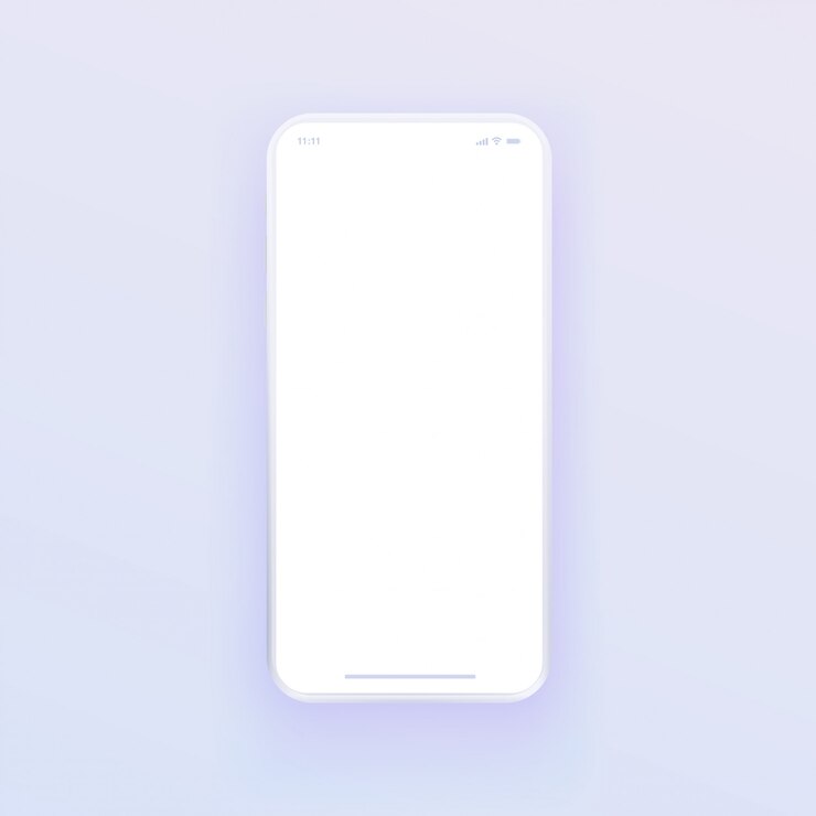Vector ソフトシャドウ付きの空白の白い表示画面を持つスマートフォンのような3d
