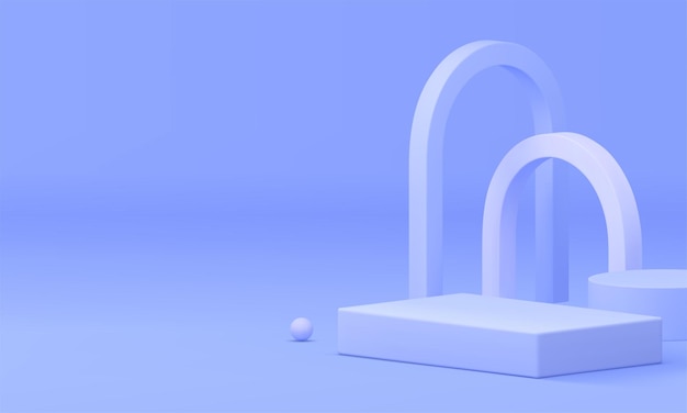 3d лилавый подиум геометрические формы пьедестал для презентации реалистичная векторная иллюстрация