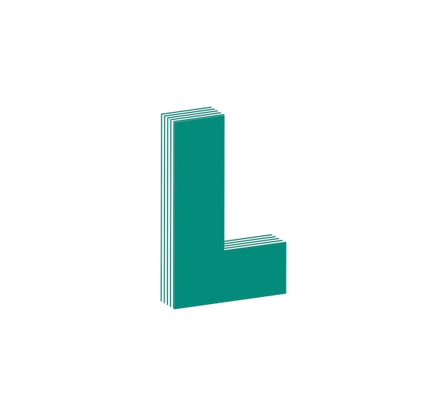 3d linear modern logo of letter l. number in the form of a line strip. linear abstract design