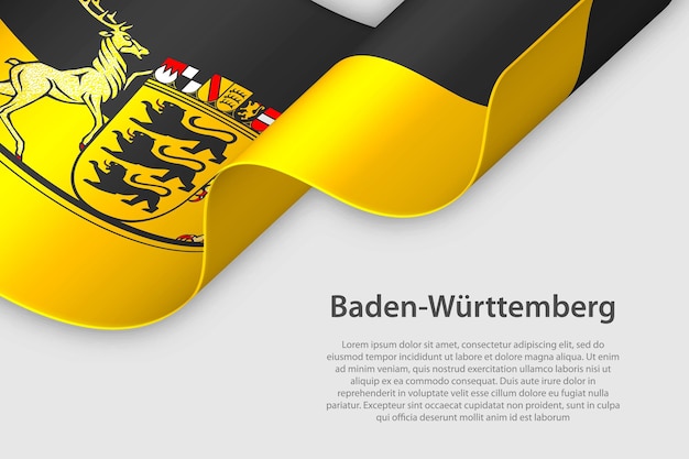 3D lint met vlag BadenWürttemberg Duitse staat