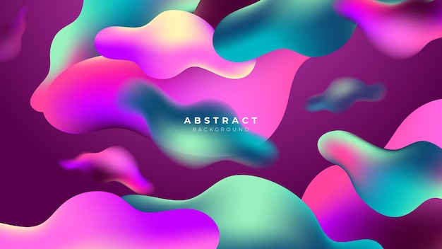 Vector 3d liquid colorful futuristic gradient background premium vector