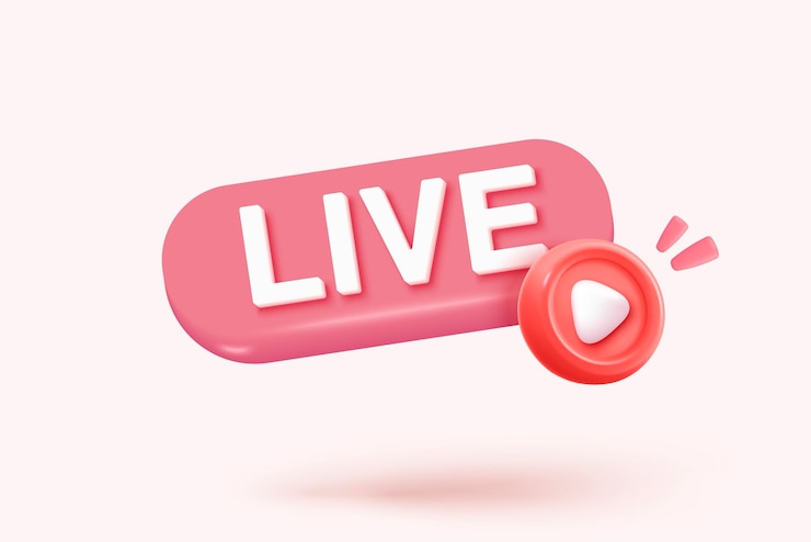 Vector 3d live stream icon on social media browser emotion in cinema frame social media playing video promote the idea of passive revenue generation 3d live entertainment icon vector render illustration