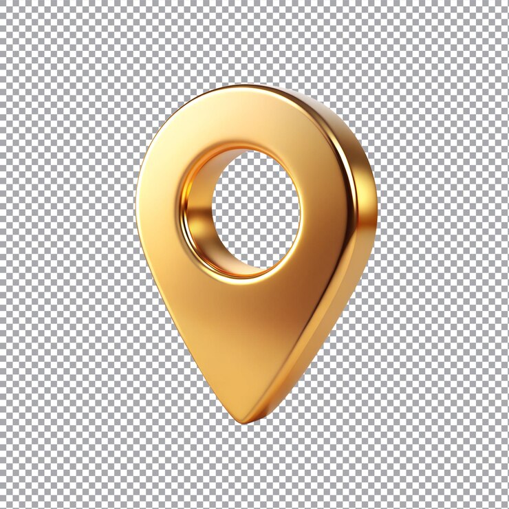 3d location icon logo mockup closeup isolated on transparent background