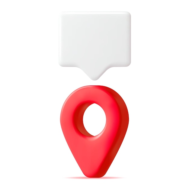 3D Location Map Pin and Chat Bubble