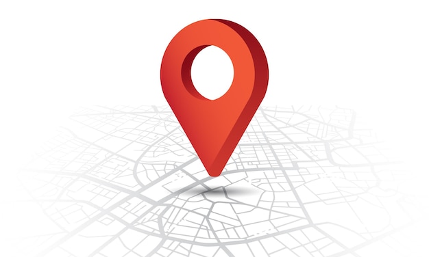 3D Location Pin on Map Illustration
