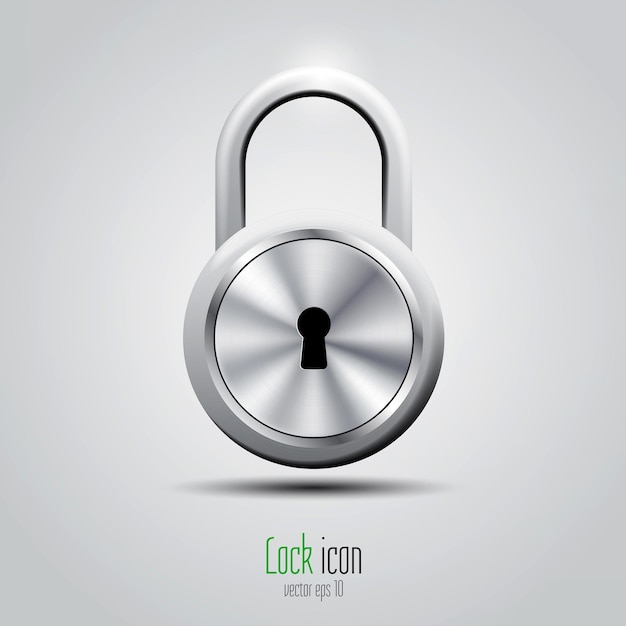 3d lock icon vector