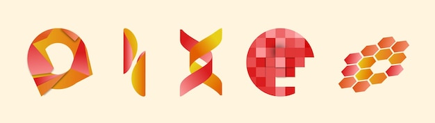 3d logo set