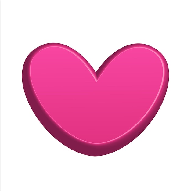 3D love icon pink color illustration