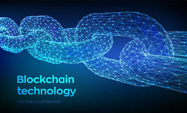 3d low polygonal chain consists of network connections