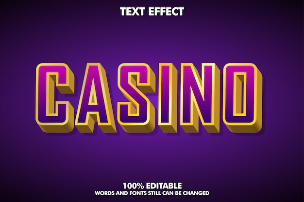 Vector 3d luxury gold text effect for casino banner or game