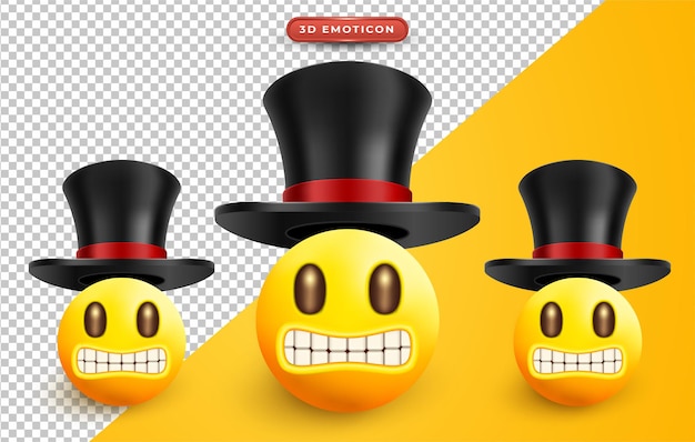 Vettore emoticon mago 3d con espressione arrabbiata