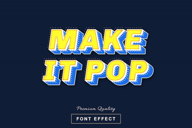 3d make it pop font effect