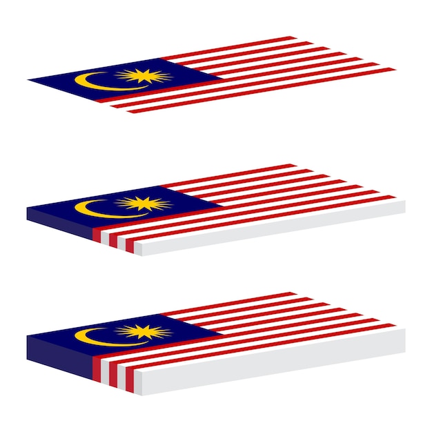 3d malaysia flag vector