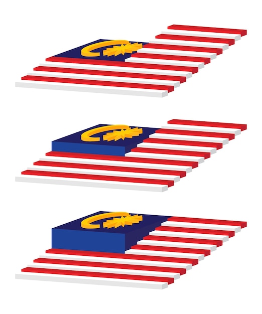 3D Malaysia Flag Vector