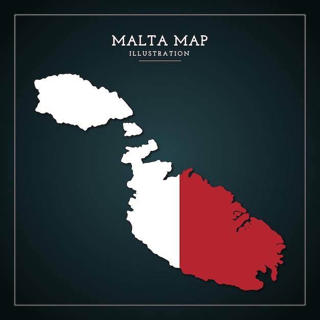 3D Malta map Vector Illustration