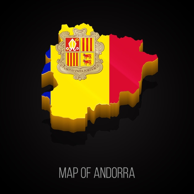 Vector 3d map of andorra