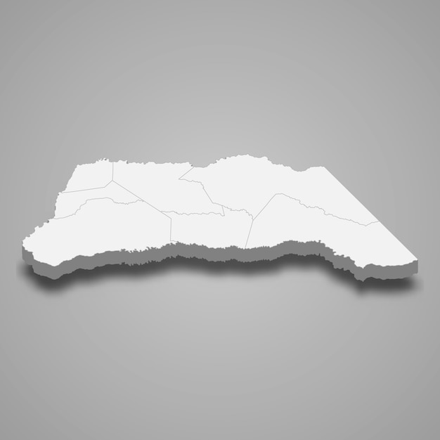 Vector 3d map of arauca department of colombia illustration
