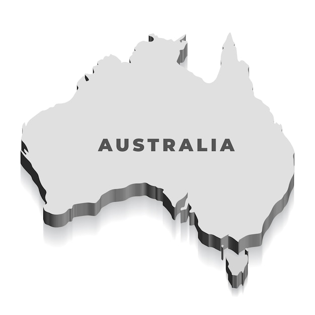 3d map of australia vector illustration